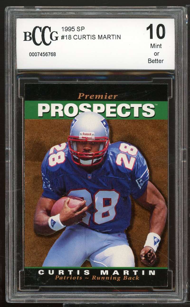 1995 SP #18 Curtis Martin Rookie Card BGS BCCG 10 Mint+ Image 1