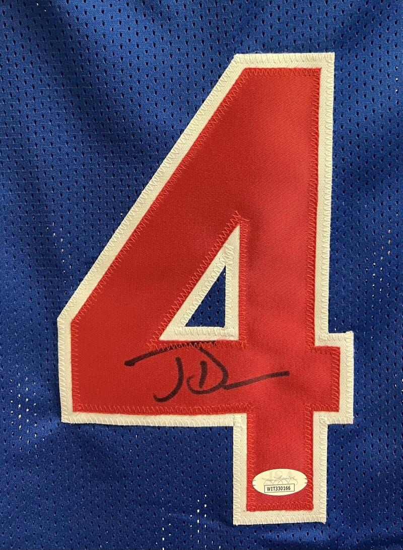 Joe Dumars Autograph Signed Pistons Basketball Jersey JSA Authentic  Image 4