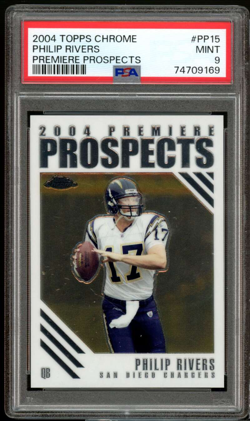 Philip Rivers Rookie Card 2004 Topps Chrome Premiere Prospects #PP15 PSA 8 Image 1