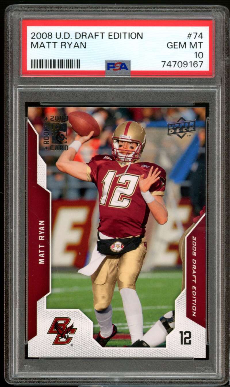 Matt Ryan Rookie Card 2008 Upper Deck Draft Edition #74 PSA 10 Image 1