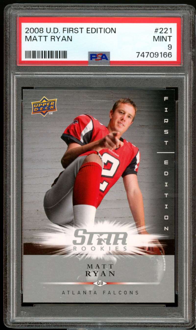 Matt Ryan Rookie Card 2008 Upper Deck First Edition #221 PSA 9 Image 1