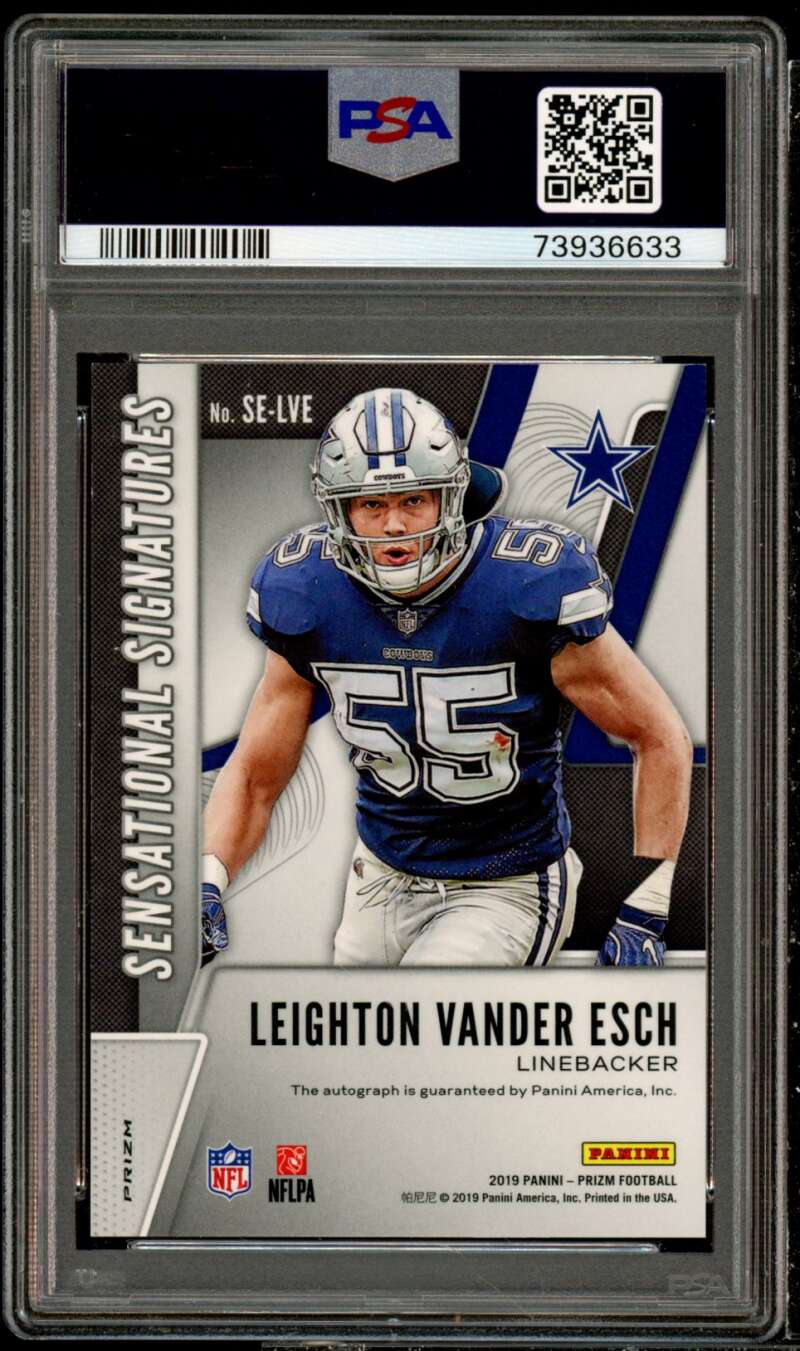 Leighton Vander Esch Rookie 2019 Panini Prizm Sensational Signatures #LVE PSA 10 Image 2