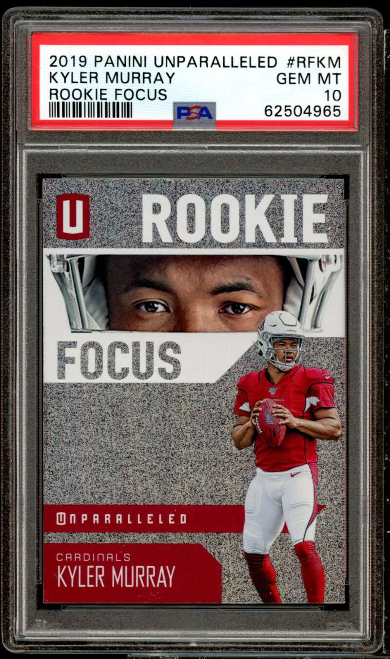 Kyler Murray Rookie Card 2019 Panini Unparalleled Rookie Focus #RF-KM PSA 10 Image 1