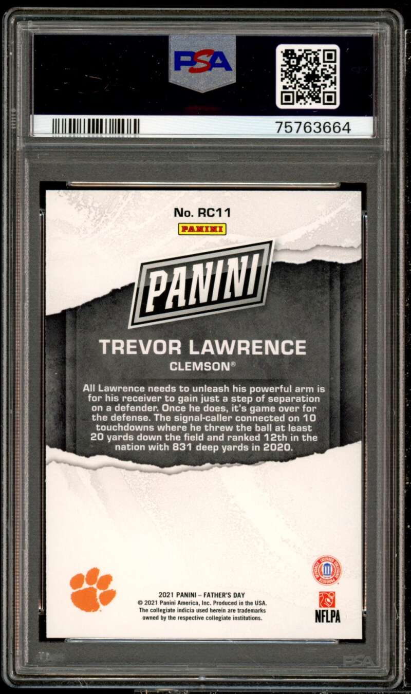 Trevor Lawrence Rookie Card 2021 Panini Father's Day #RC11 PSA 10 Image 2