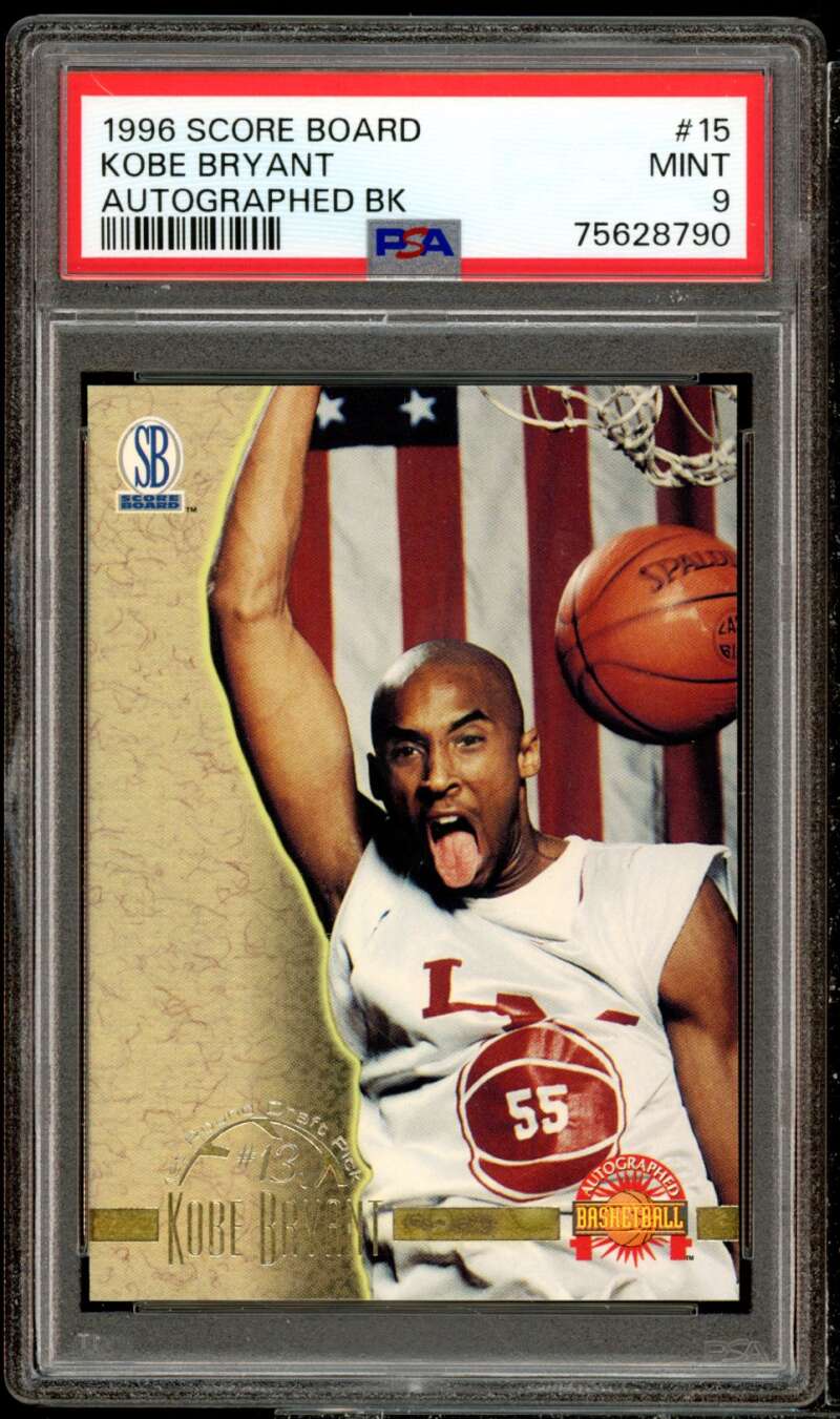 Kobe Bryant Rookie Card 1996-97 Score Board Autographed BK #15 PSA 9 Image 1