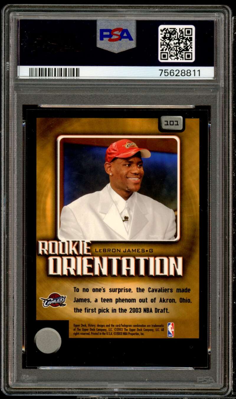 Lebron James Rookie Card 2003-04 Victory #101 PSA 9 Image 2