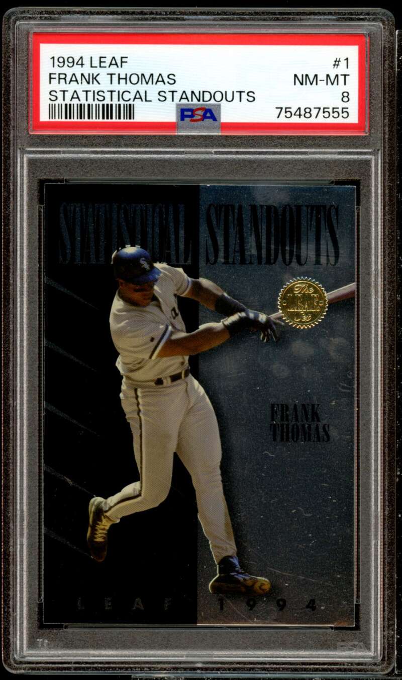 Frank Thomas Card 1994 Leaf Statistical Standouts #1 PSA 8 Image 1