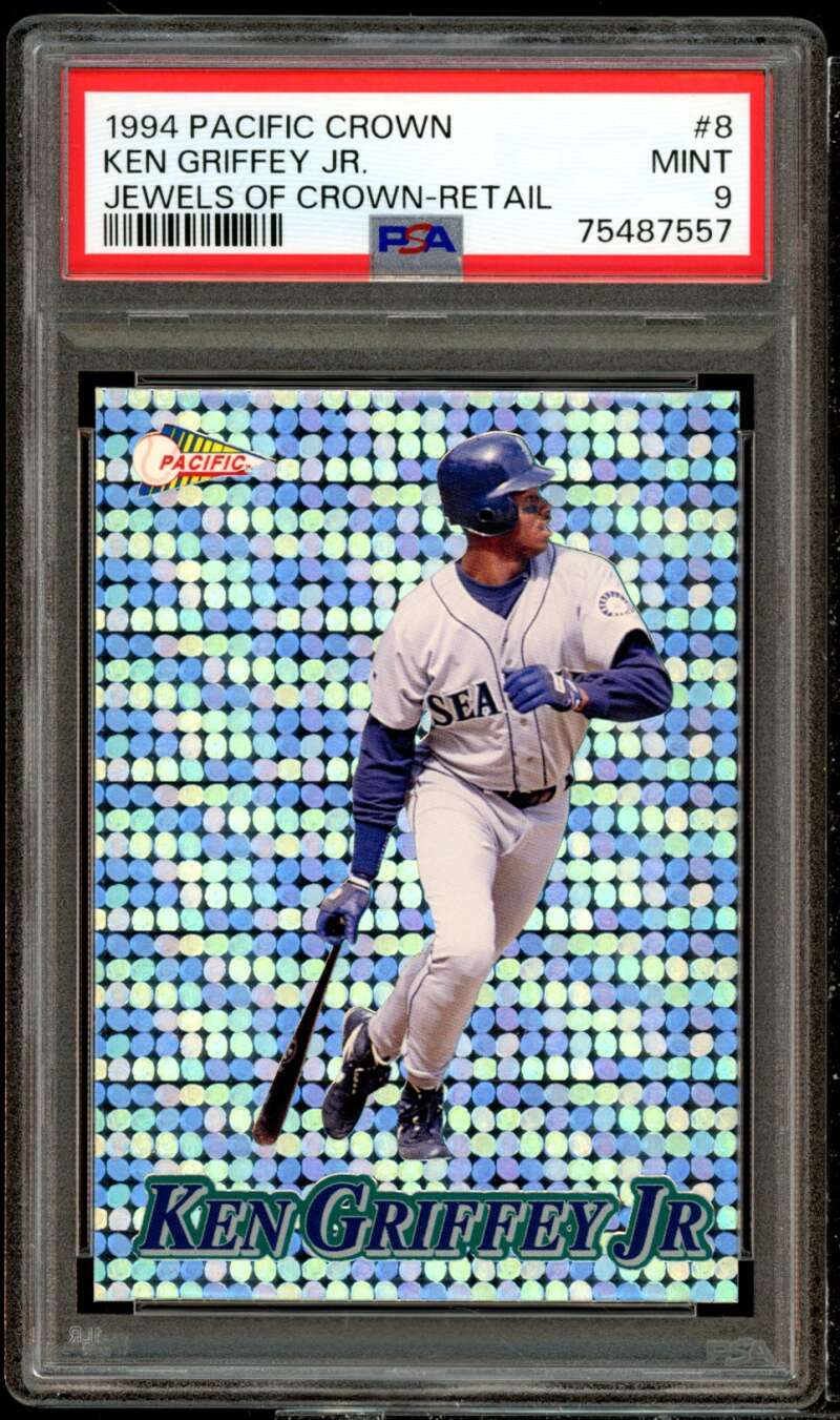 Ken Griffey Jr. Card 1994 Pacific Crown Jewels Crown Retail #8 PSA 9 Image 1