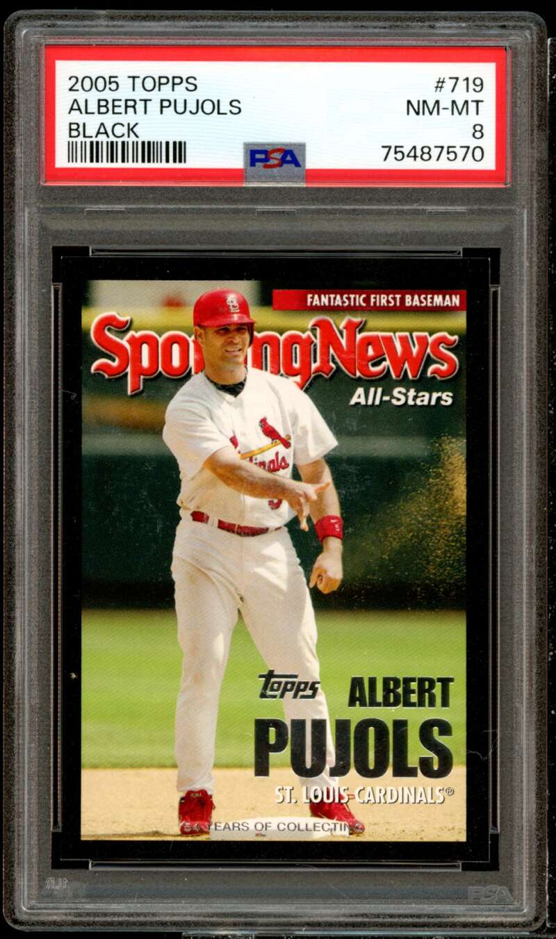 Albert Pujols Card 2005 Topps Black #719 (pop 1) PSA 8 Image 1