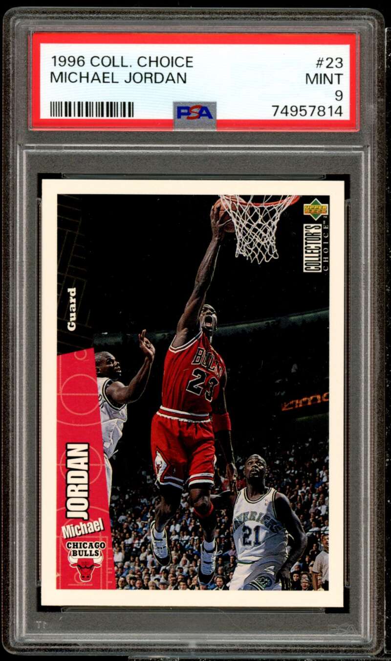 Michael Jordan Card 1996-97 Collector's Choice #23 PSA 9 Image 1