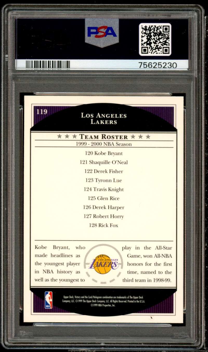 Kobe Bryant Card 1999-00 Victory #119 PSA 9 Image 2