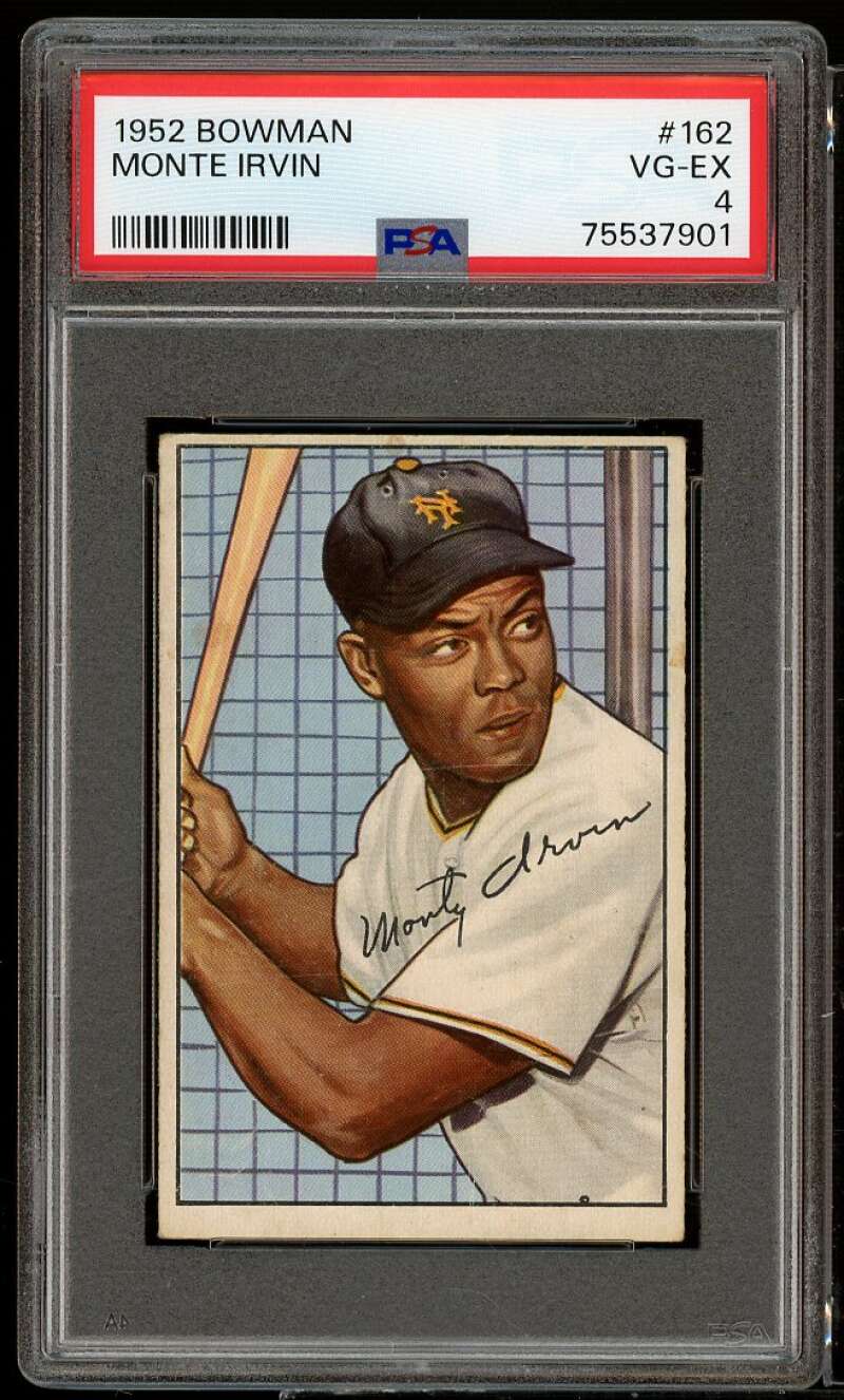 Monte Irvin Card 1952 Bowman #162 PSA 4 Image 1