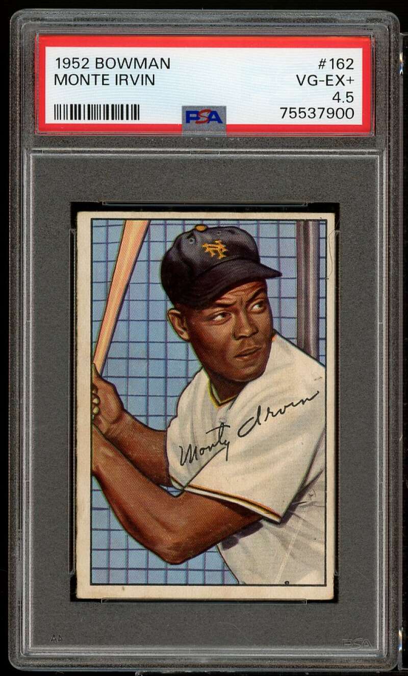 Monte Irvin Card 1952 Bowman #162 PSA 4.5 Image 1