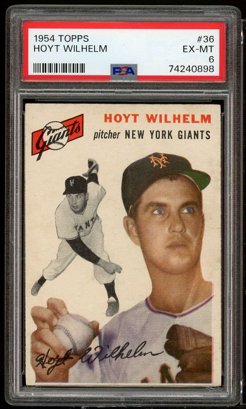 Hoyt Wilhelm Card 1954 Topps #36 PSA 6 Image 1