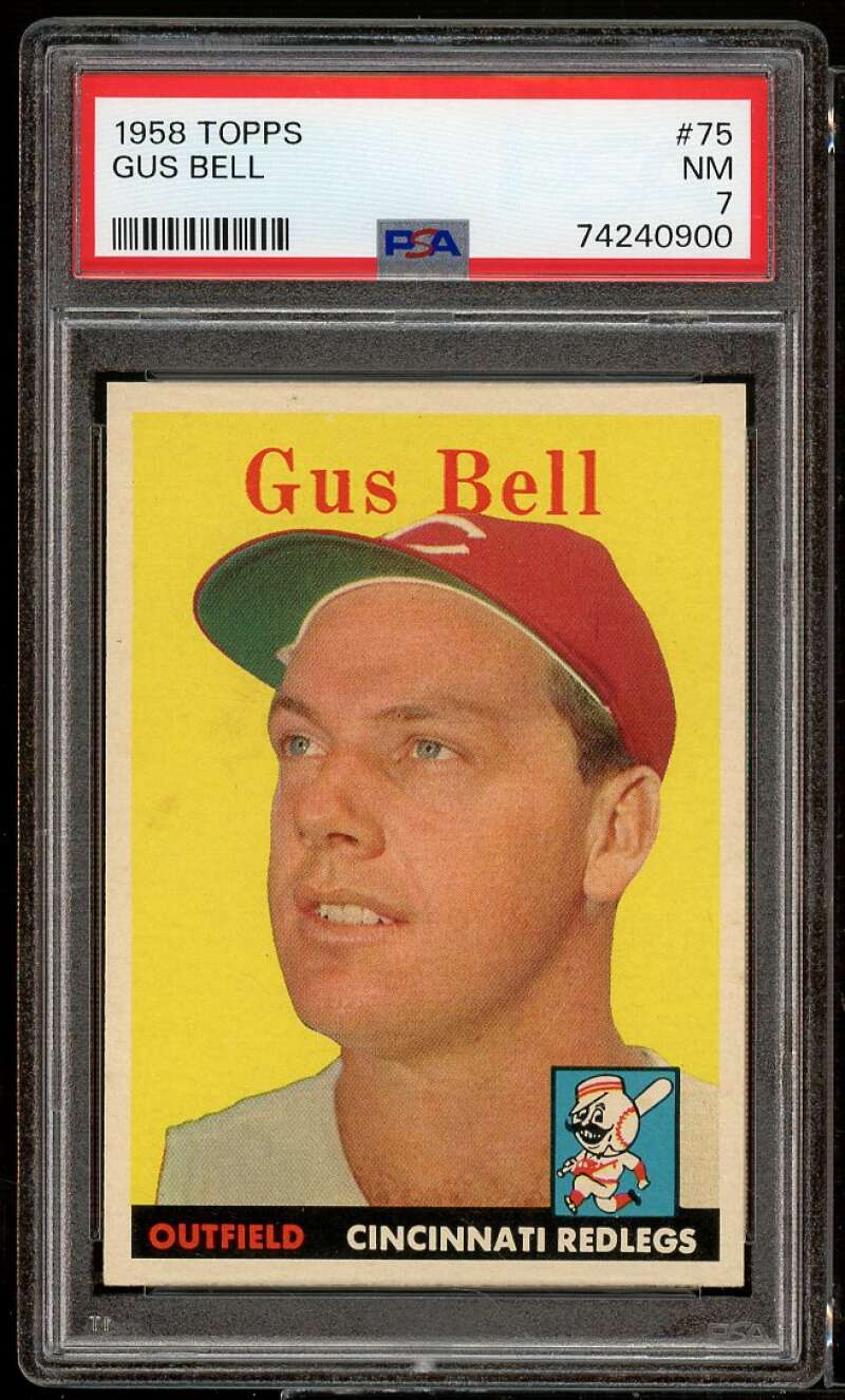 Gus Bell Card 1958 Topps #75 PSA 7 Image 1