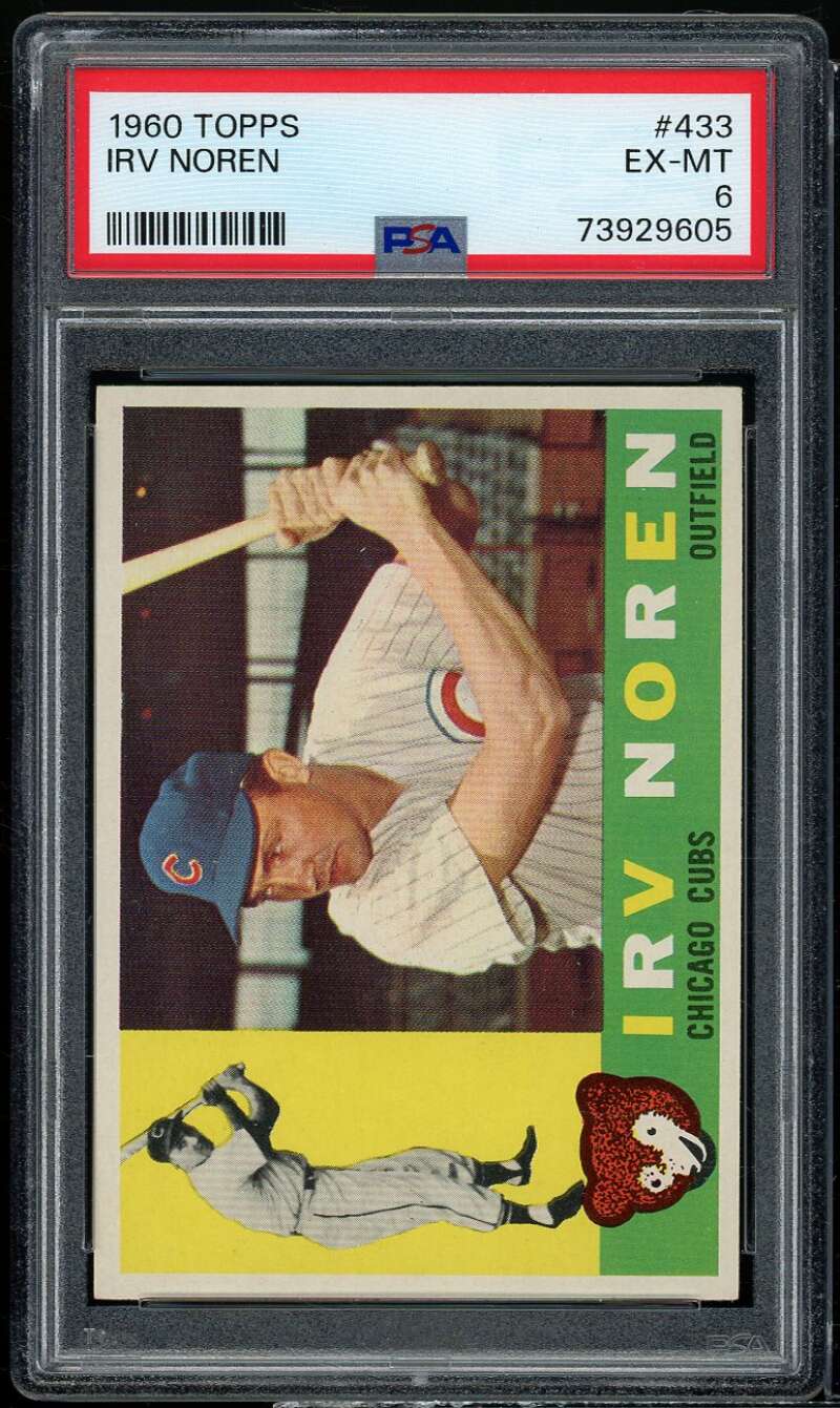 Irv Noren Card 1960 Topps #433 PSA 6 Image 1