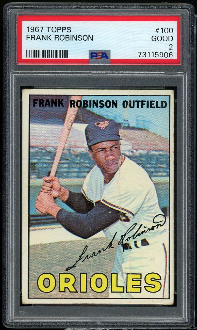 Frank Robinson Card 1967 Topps #100 PSA 2 Image 1