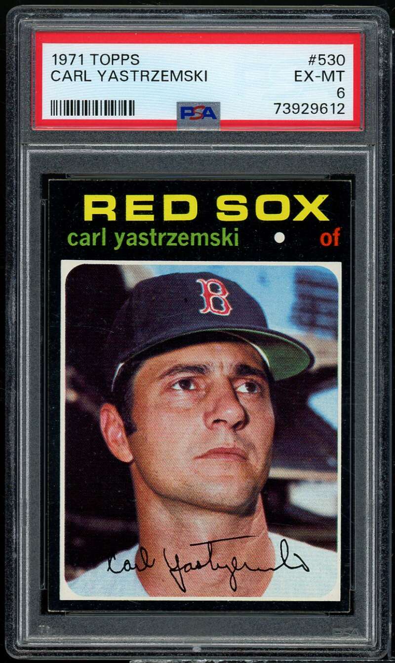 Carl Yastrzemski Card 1971 Topps #530 PSA 6 Image 1