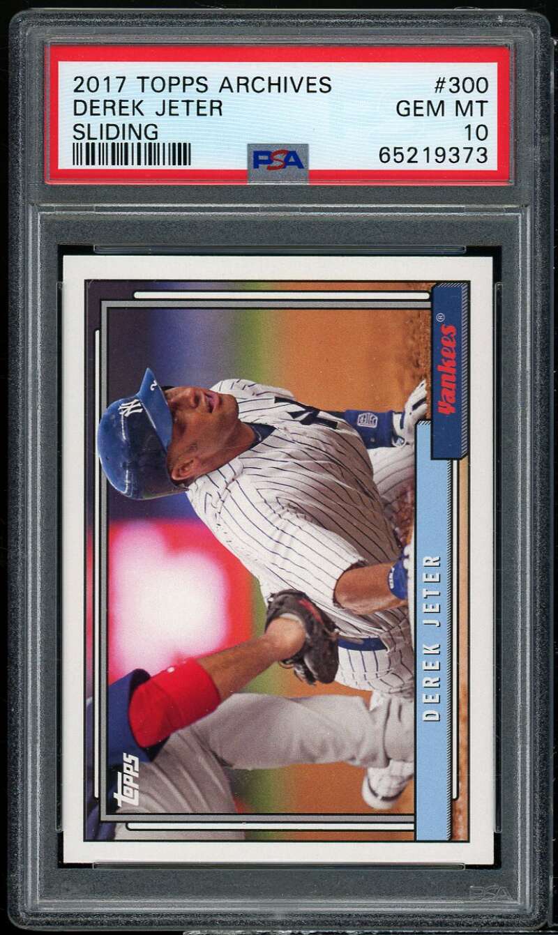 Derek Jeter Card 2017 Topps Archives Sliding #300 PSA 10 Image 1