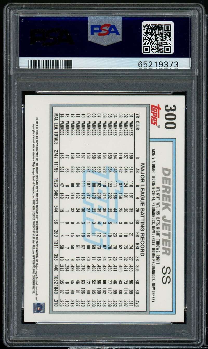 Derek Jeter Card 2017 Topps Archives Sliding #300 PSA 10 Image 2