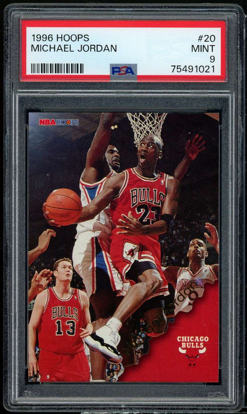 Michael Jordan Card 1996-97 Hoops #20 PSA 9 Image 1