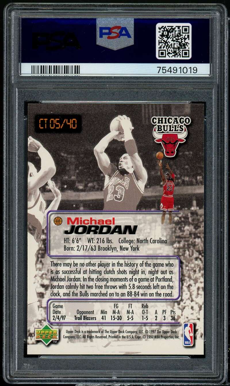 Michael Jordan Card 1997 Upper Deck Nestles Crunch #CT05 PSA 9 Image 2