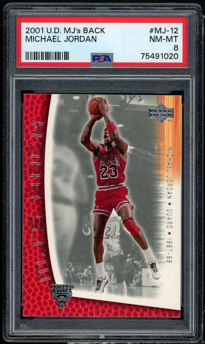 Michael Jordan Card 2001-02 U.D. MJ's Back #MJ-12 PSA 8 Image 1