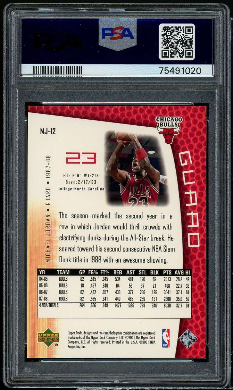 Michael Jordan Card 2001-02 U.D. MJ's Back #MJ-12 PSA 8 Image 2