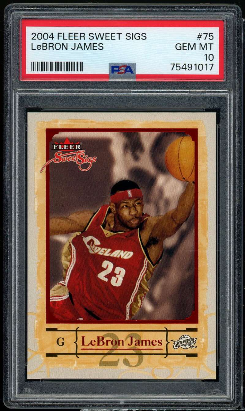 LeBron James Card 2004-05 Fleer Sweet Sigs #75 PSA 10 Image 1