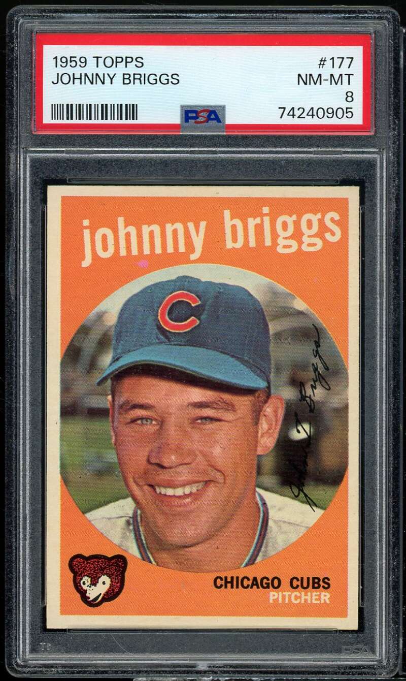 Johnny Briggs Rookie Card 1959 Topps #177 PSA 8 Image 1