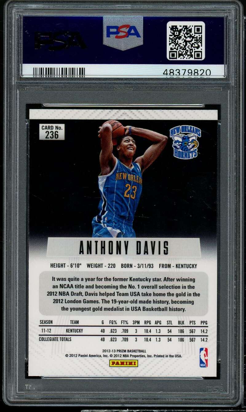 Anthony Davis Rookie Card 2012-13 Panini Prizm #236 PSA 9 Image 2