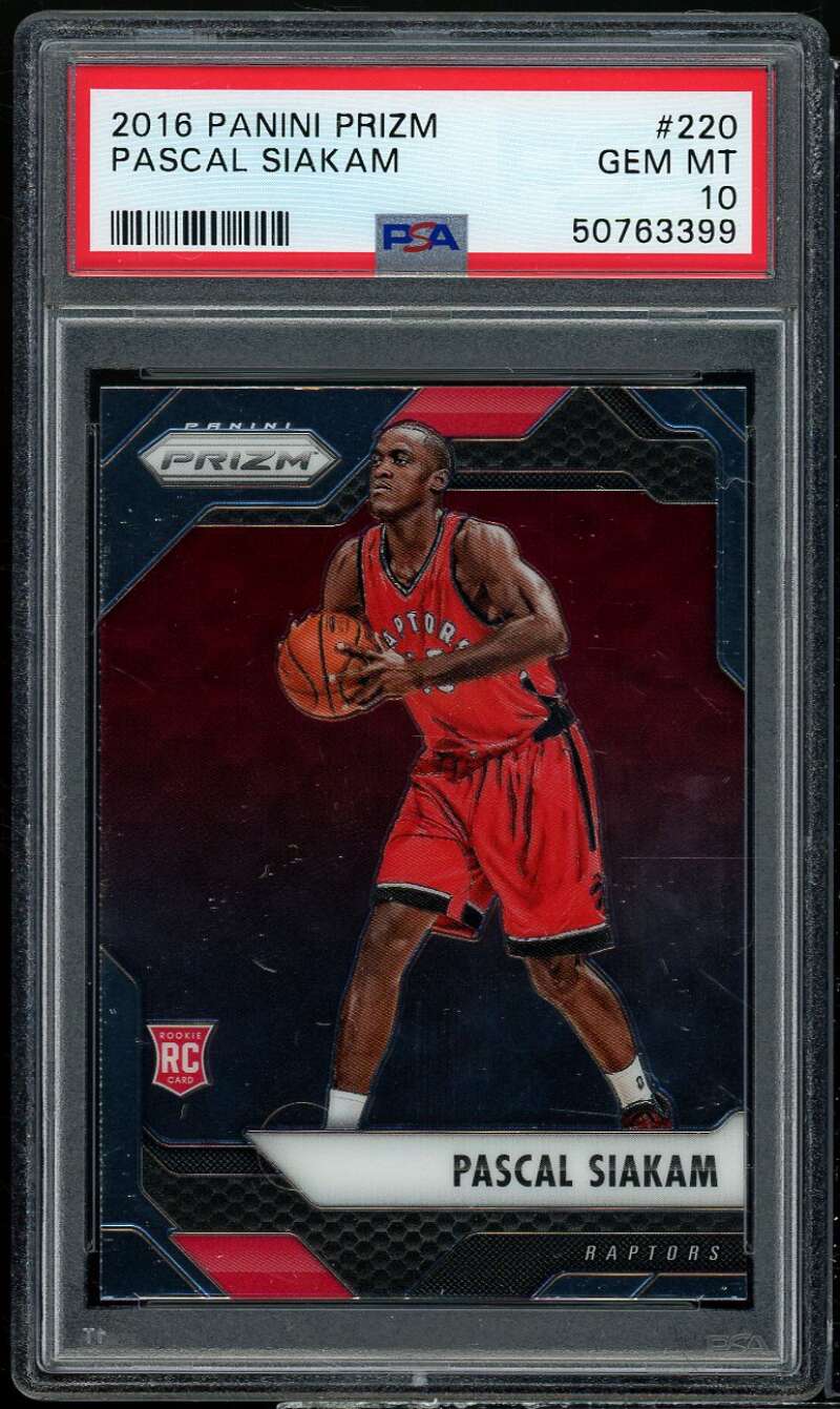 Pascal Siakam Rookie Card 2016-17 Panini Prizm #220 PSA 10 Image 1