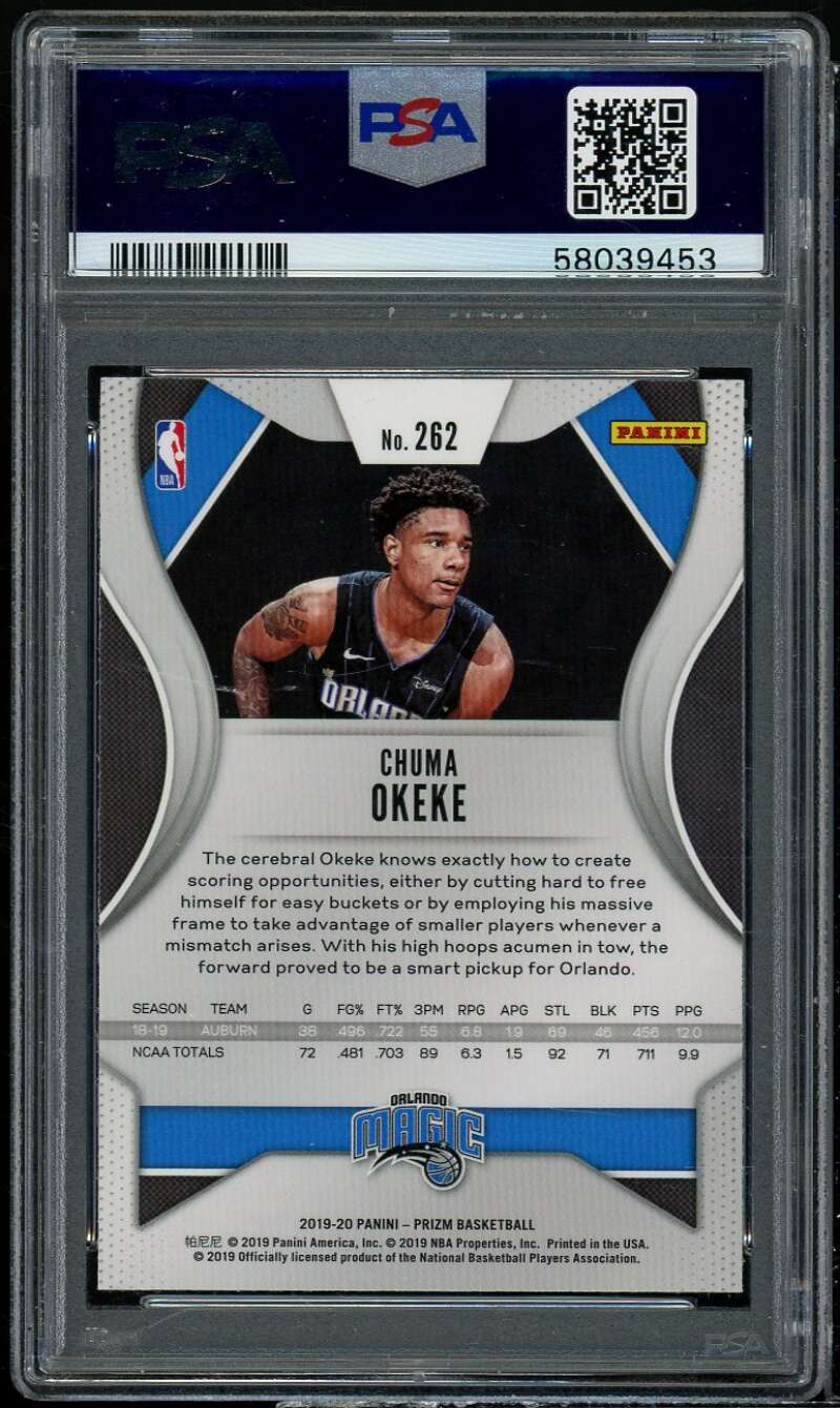 Chuma Okeke Rookie Card 2019-20 Panini Prizm #262 PSA 10 Image 2