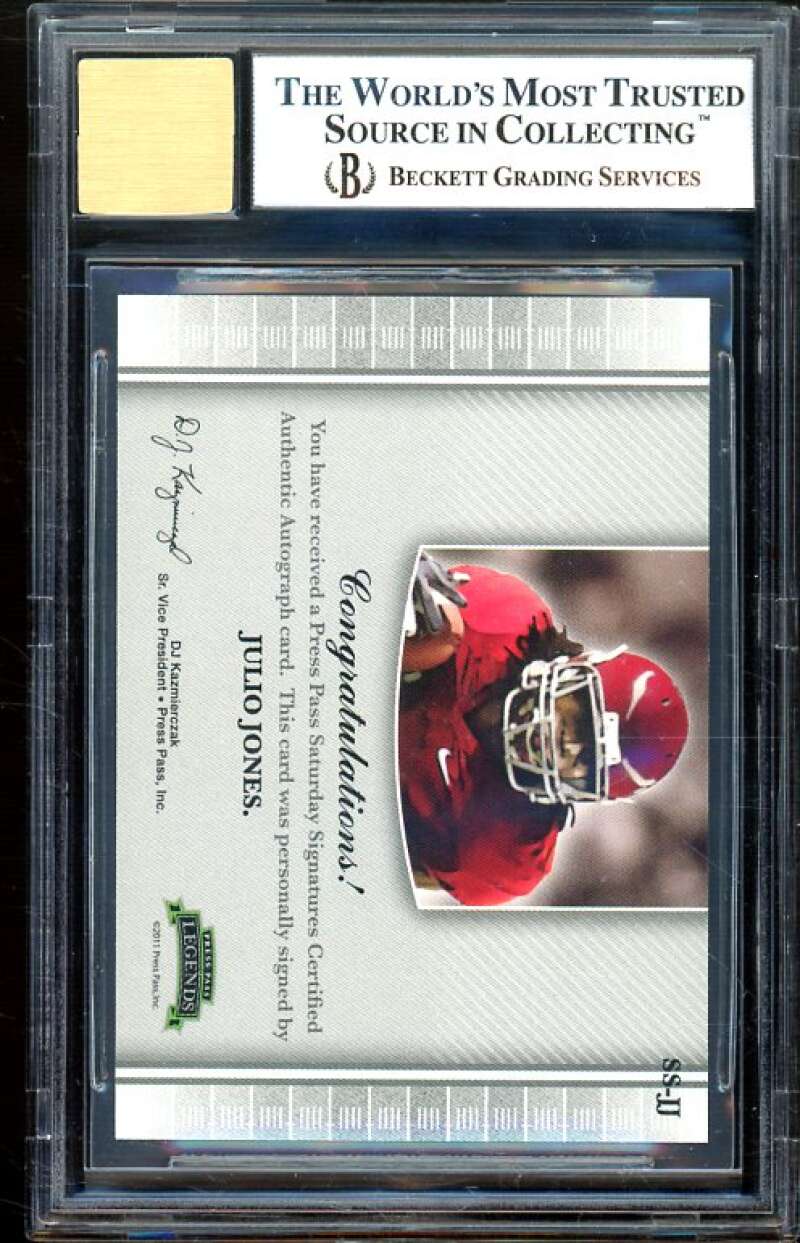 Julio Jones Rookie 2011 Press Pass Legends Saturday Signatures #SS-JJ BGS 8.5 Image 2