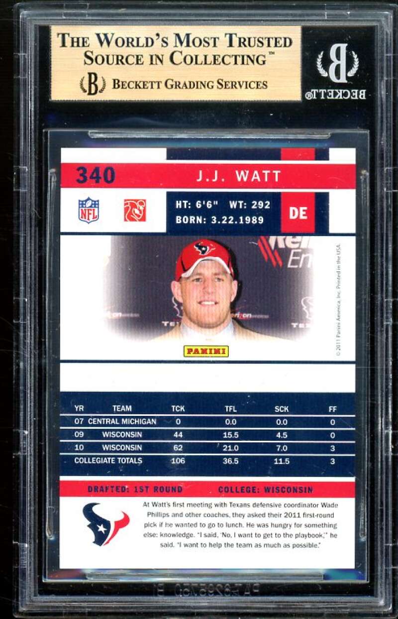 J.J. Watt Rookie Card 2011 Score #340 BGS 9.5 (9.5 9.5 9.5 9.5) Image 2