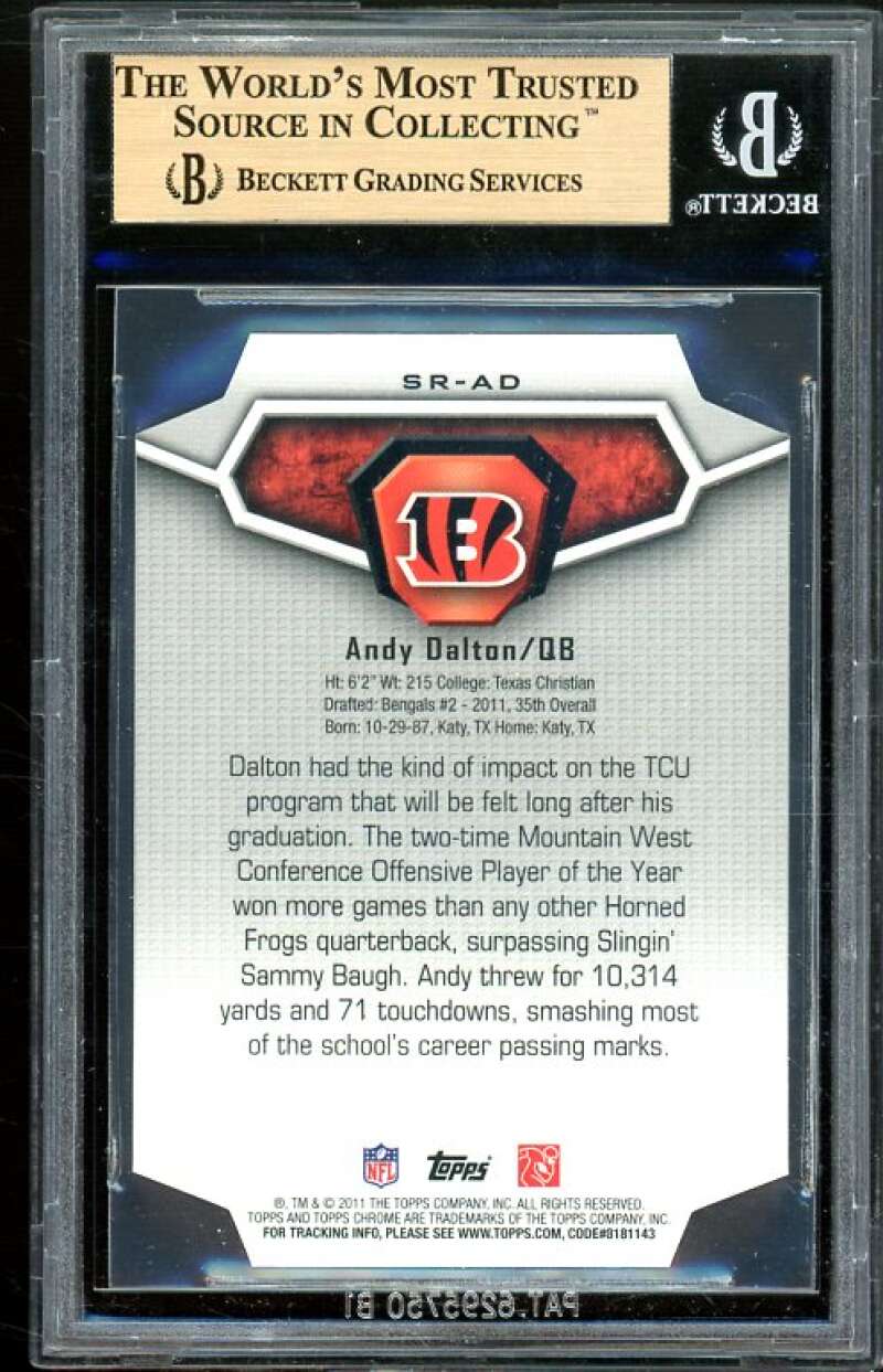 Andy Dalton Rookie Card 2011 Topps Chrome Superlative Rookies #SR-AD BGS 9.5 Image 2