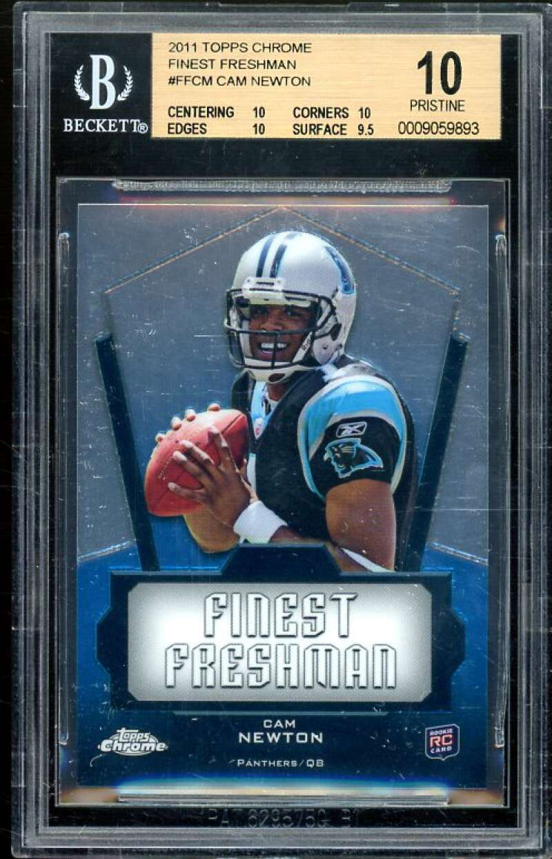 Cam Newton Rookie 2011 Topps Chrome Finest Freshman #FF-CM (PRISTINE) BGS 10 Image 1