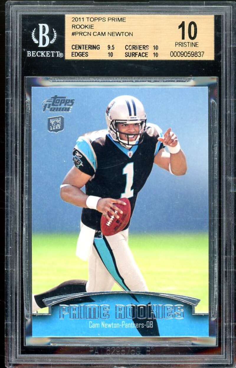 Cam Newton Rookie Card 2011 Topps Prime Rookie #PRCN (PRISTINE) BGS 10 Image 1