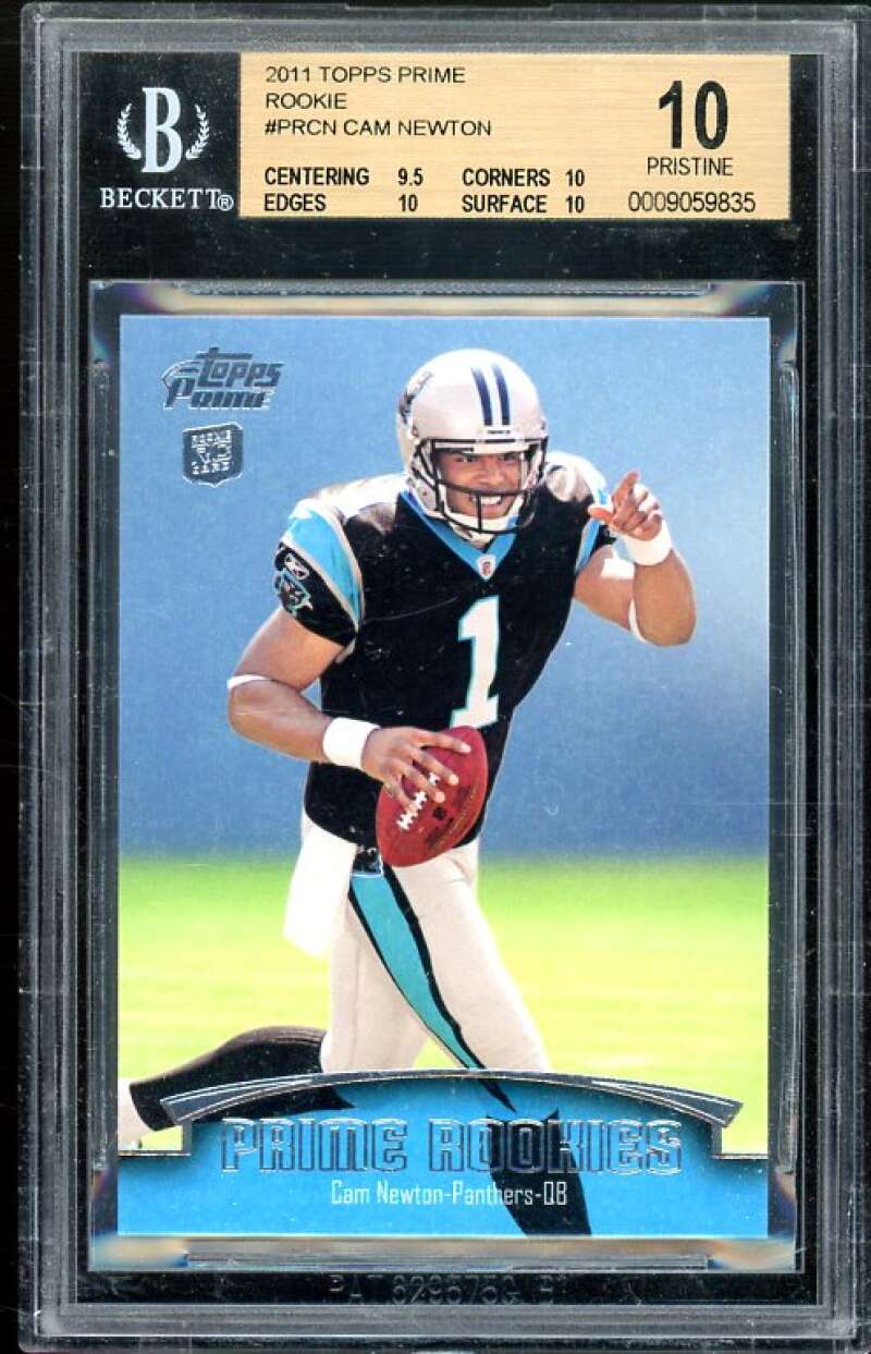 Cam Newton Rookie Card 2011 Topps Prime Rookie #PRCN (PRISTINE) BGS 10 Image 1