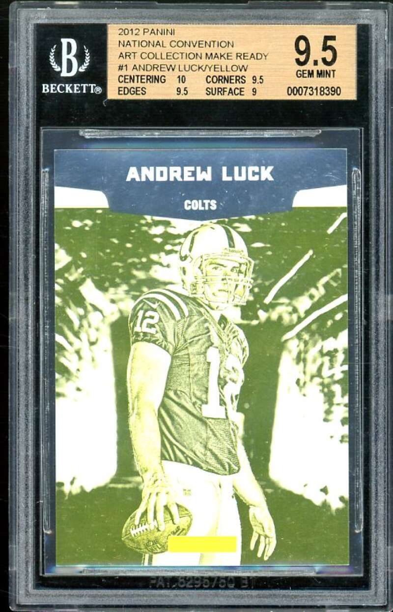 Andrew Luck Rookie Card 2012 Panini Convention Art Make Ready #1 BGS 9.5 Image 1