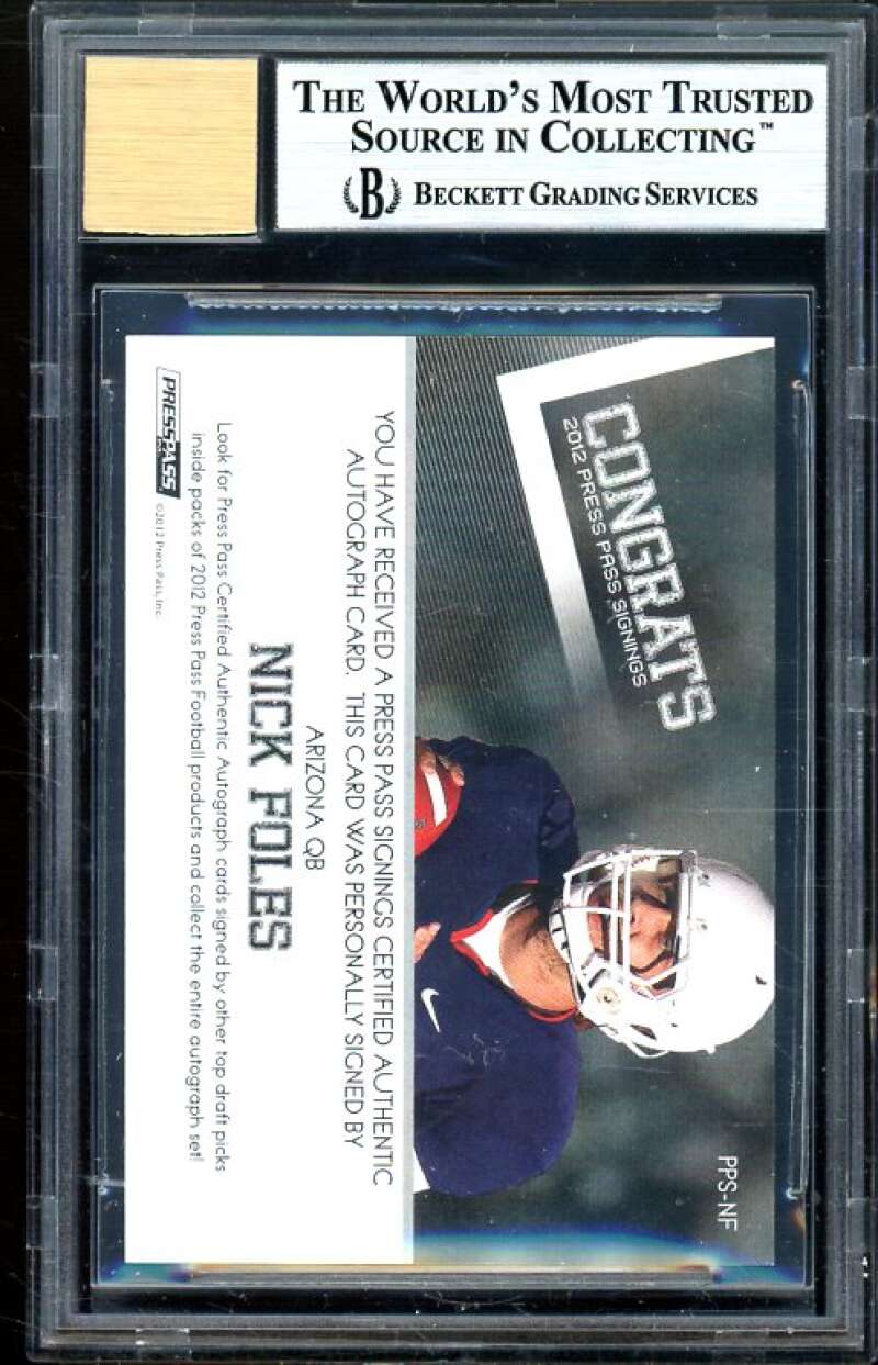 Nick Foles Rookie Card 2012 Press Pass Autographs Target Red #PPS-NF BGS 9 Image 2