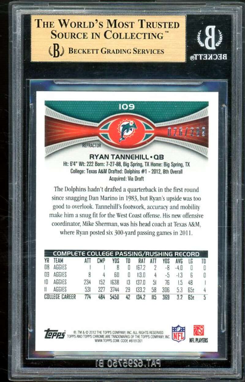 RYAN TANNEHILL JERSEY RC 2012 Topps Football ROOKIE Relic RJR-RT