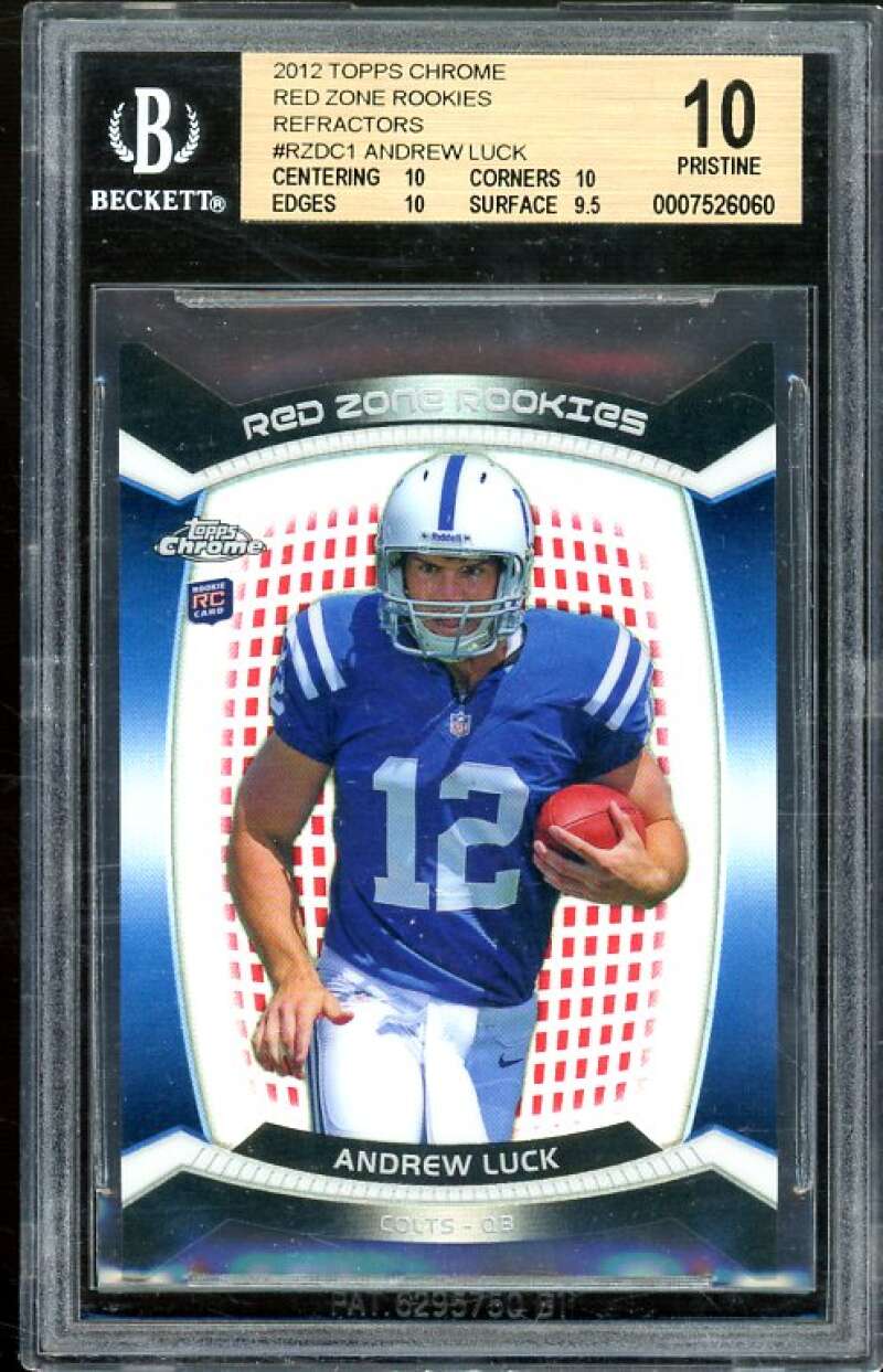 Andrew Luck Rookie 2012 Topps Chrome Red Zone Refractors #1 (PRISTINE) BGS 10 Image 1