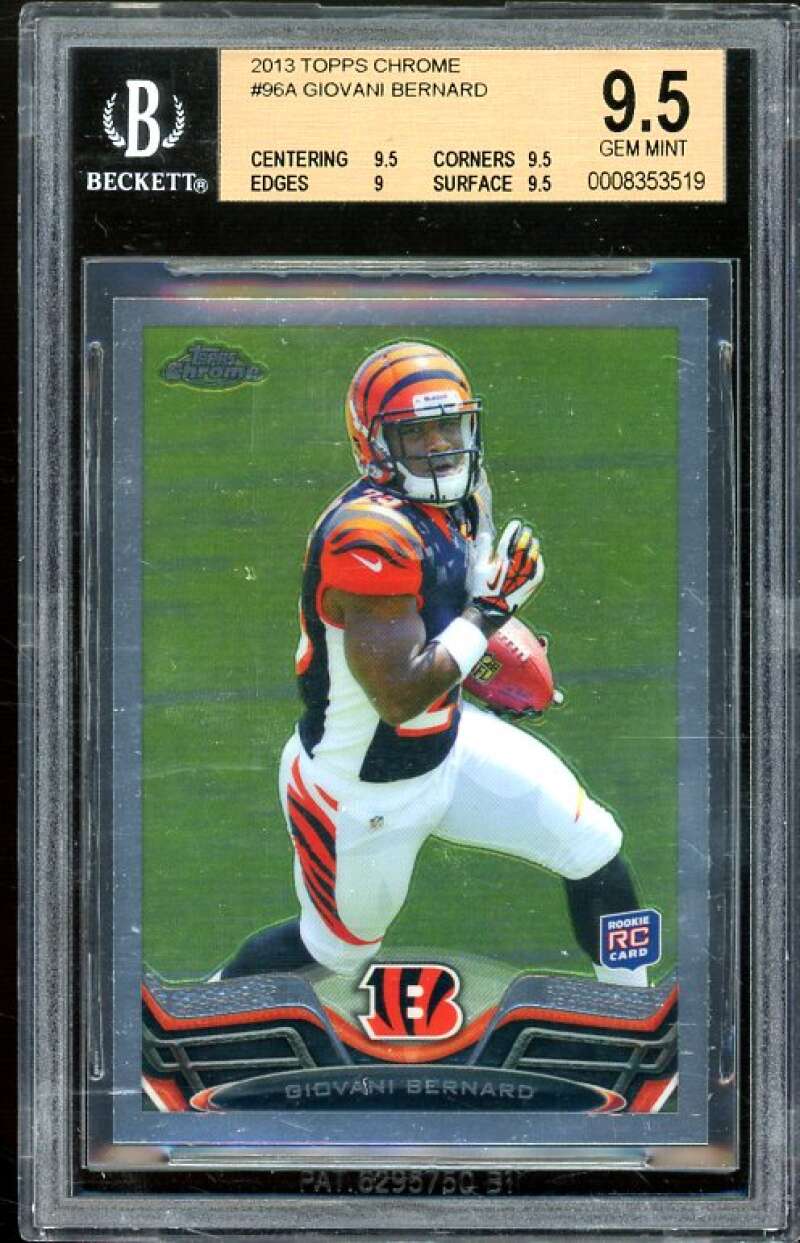 Giovani Bernard Rookie Card 2013 Topps Chrome #96 BGS 9.5 (9.5 9.5 9 9.5) Image 1