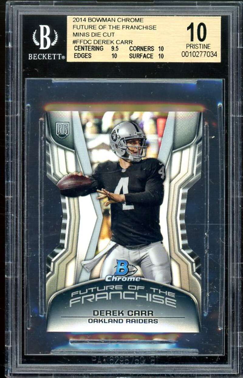 Derek Carr Rookie Card 2014 Bowman Chrome Future Mini's DC #DC (PRISTINE) BGS 10 Image 1