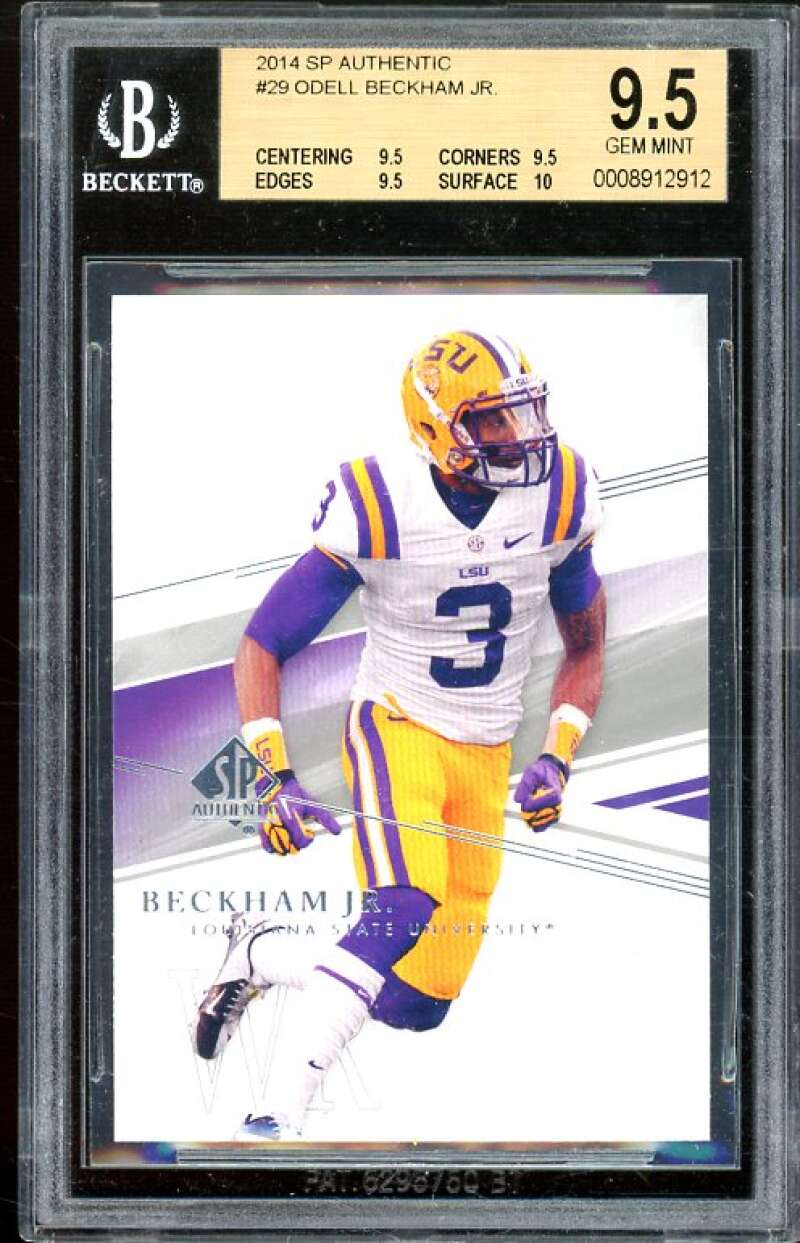 Odell Beckham Jr. Rookie Card 2014 SP Authentic #29 BGS 9.5 (9.5 9.5 9.5 10) Image 1