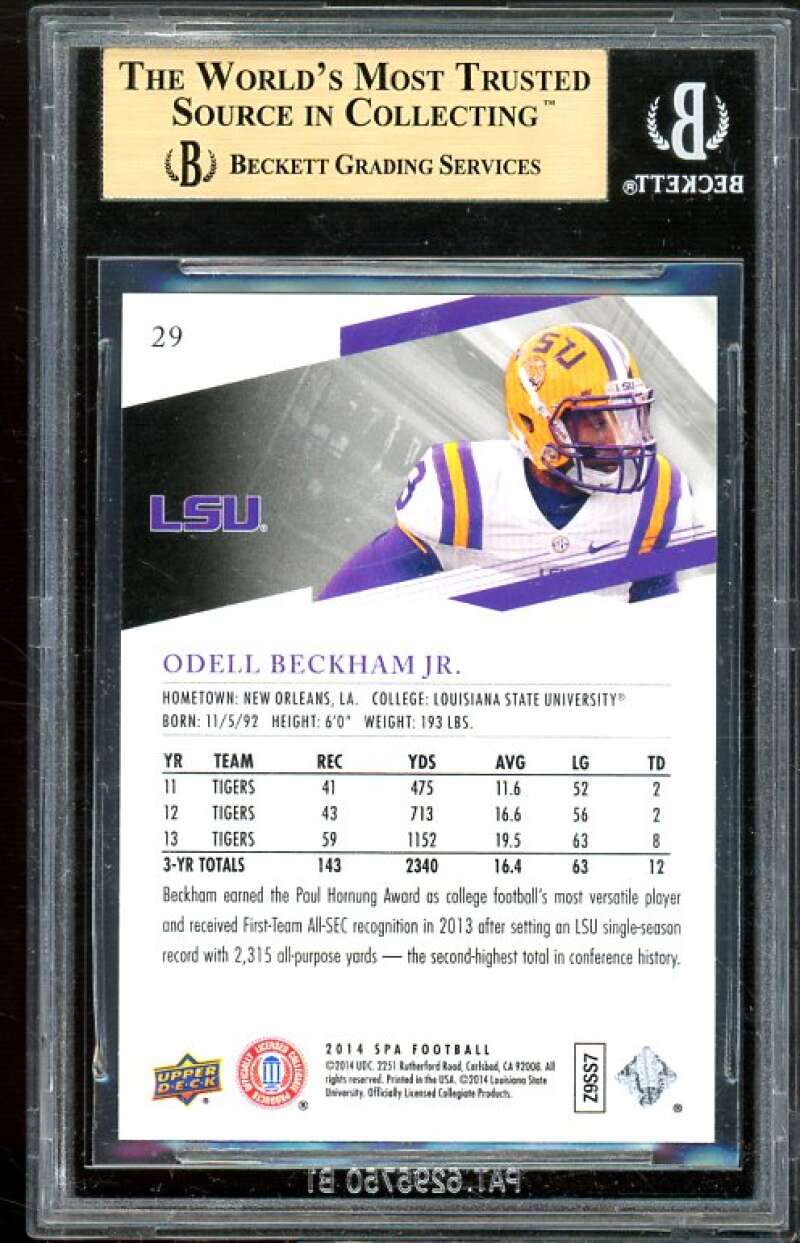 Odell Beckham Jr. Rookie Card 2014 SP Authentic #29 BGS 9.5 (9.5 9.5 9.5 10) Image 2