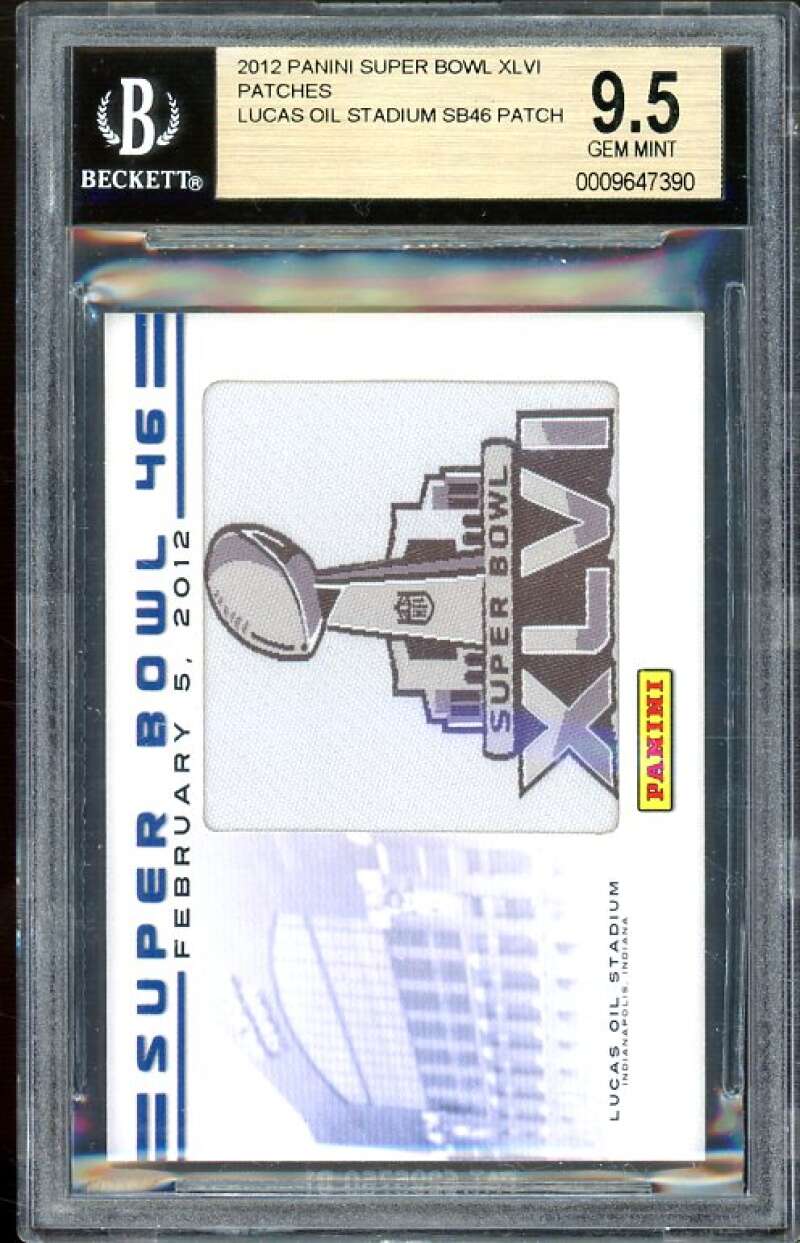 Lucas Oil Stadium Patch Card 2012 Panini Super Bowl XLVI #SB46 BGS 9.5 Image 1