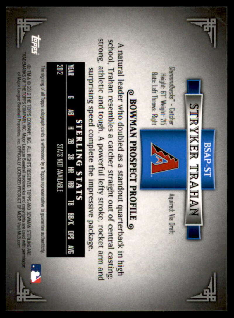 Stryker Trahan Card 2012 Bowman Sterling Prospect Autographs #ST  Image 2