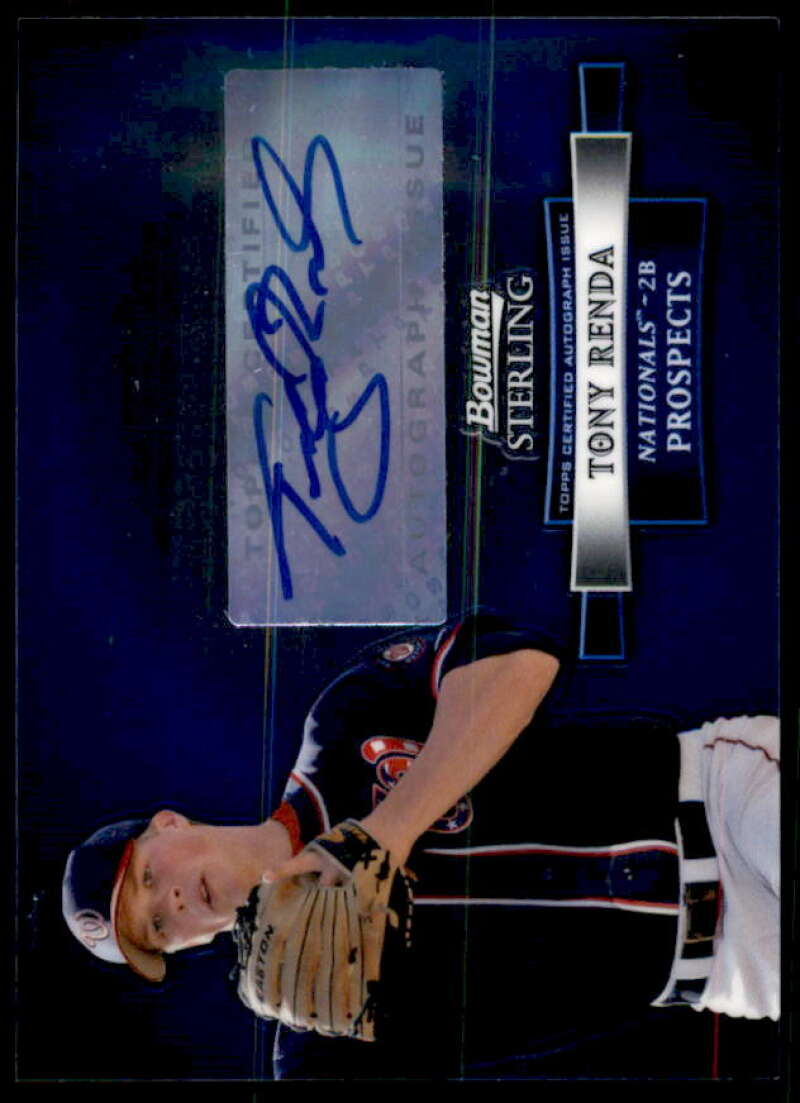 Tony Renda Card 2012 Bowman Sterling Prospect Autographs #TRE  Image 1